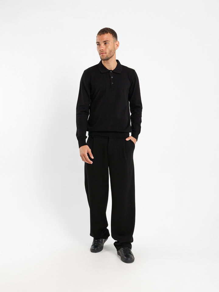 Basic Tricot Long Sleeve Polo