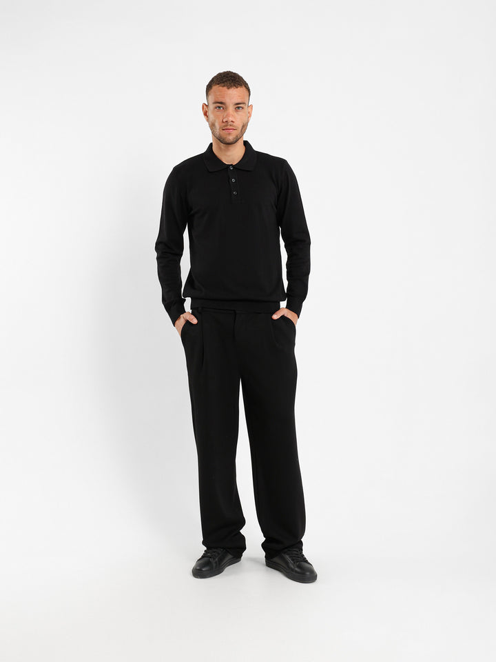 Basic Tricot Long Sleeve Polo