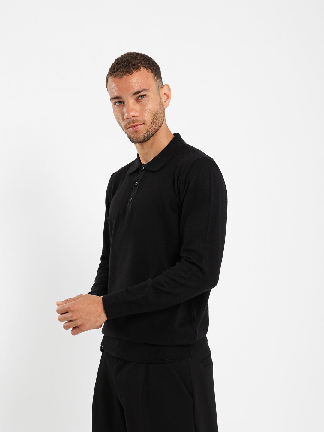 Basic Tricot Long Sleeve Polo