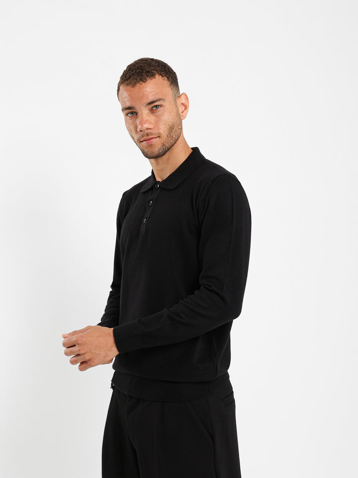 Basic Tricot Long Sleeve Polo