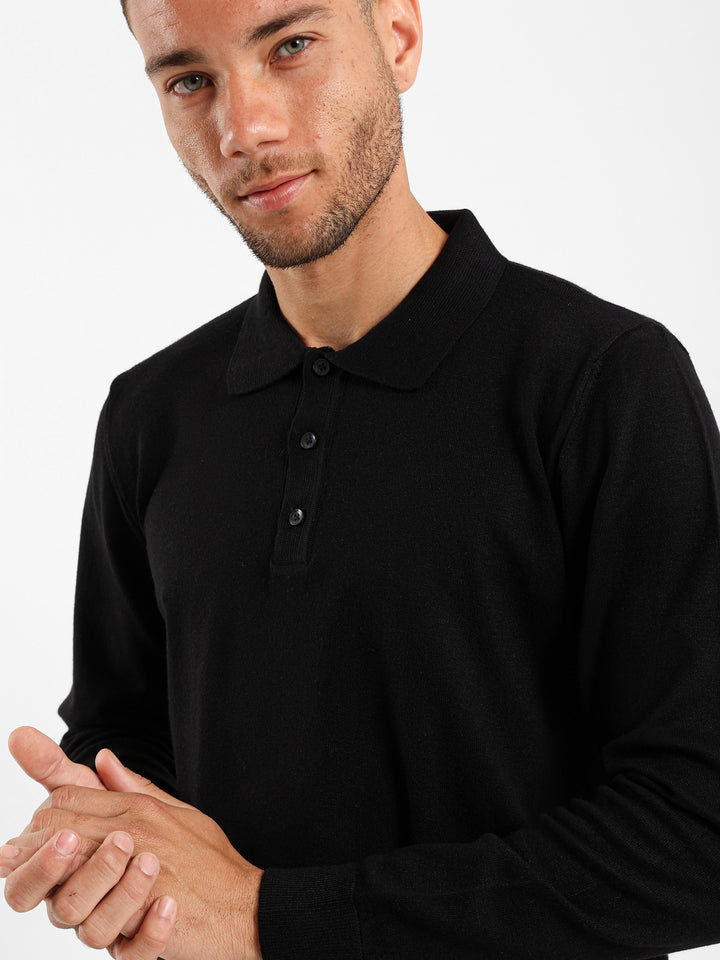 Basic Tricot Long Sleeve Polo
