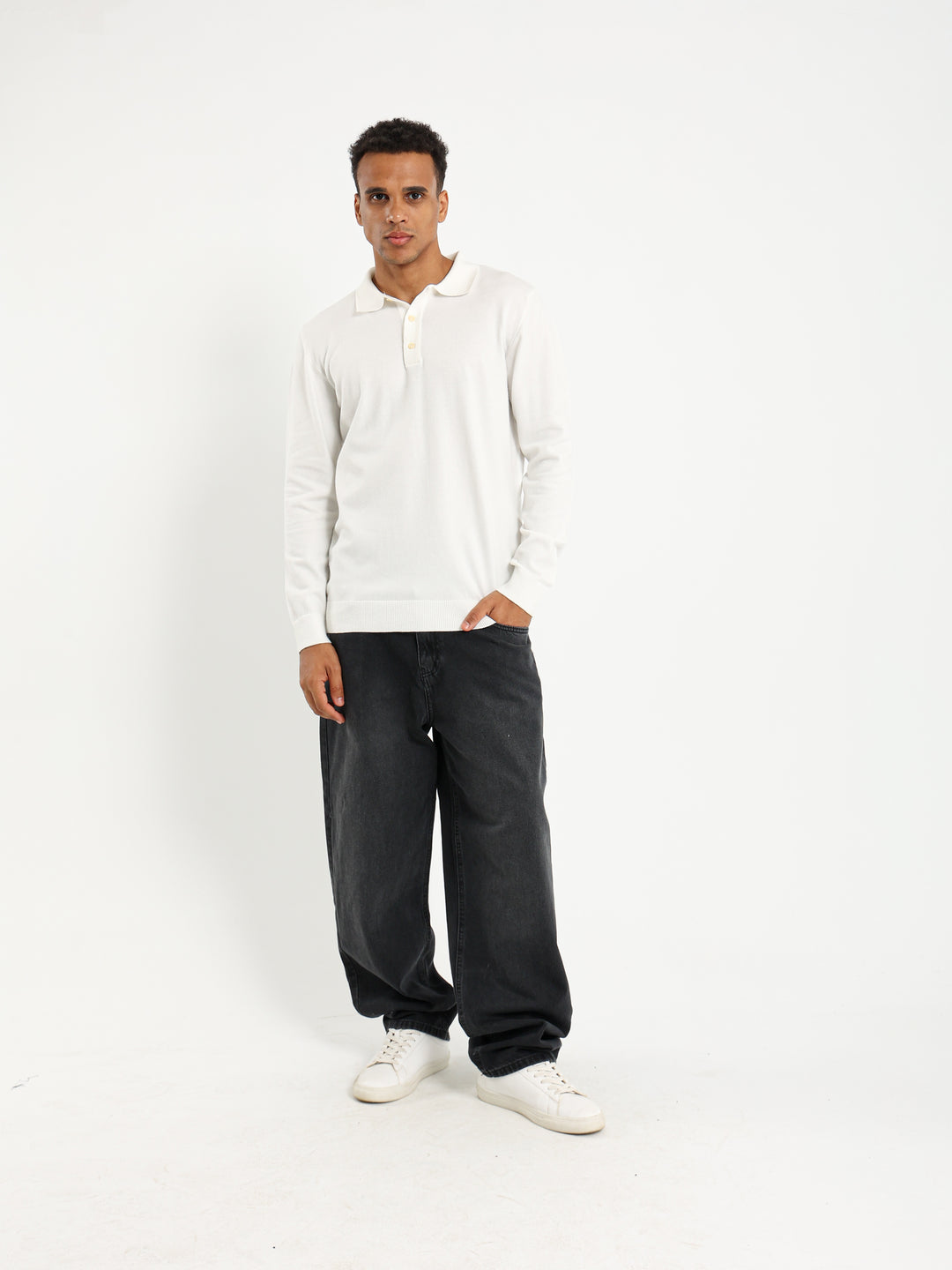 Basic Tricot Long Sleeve Polo