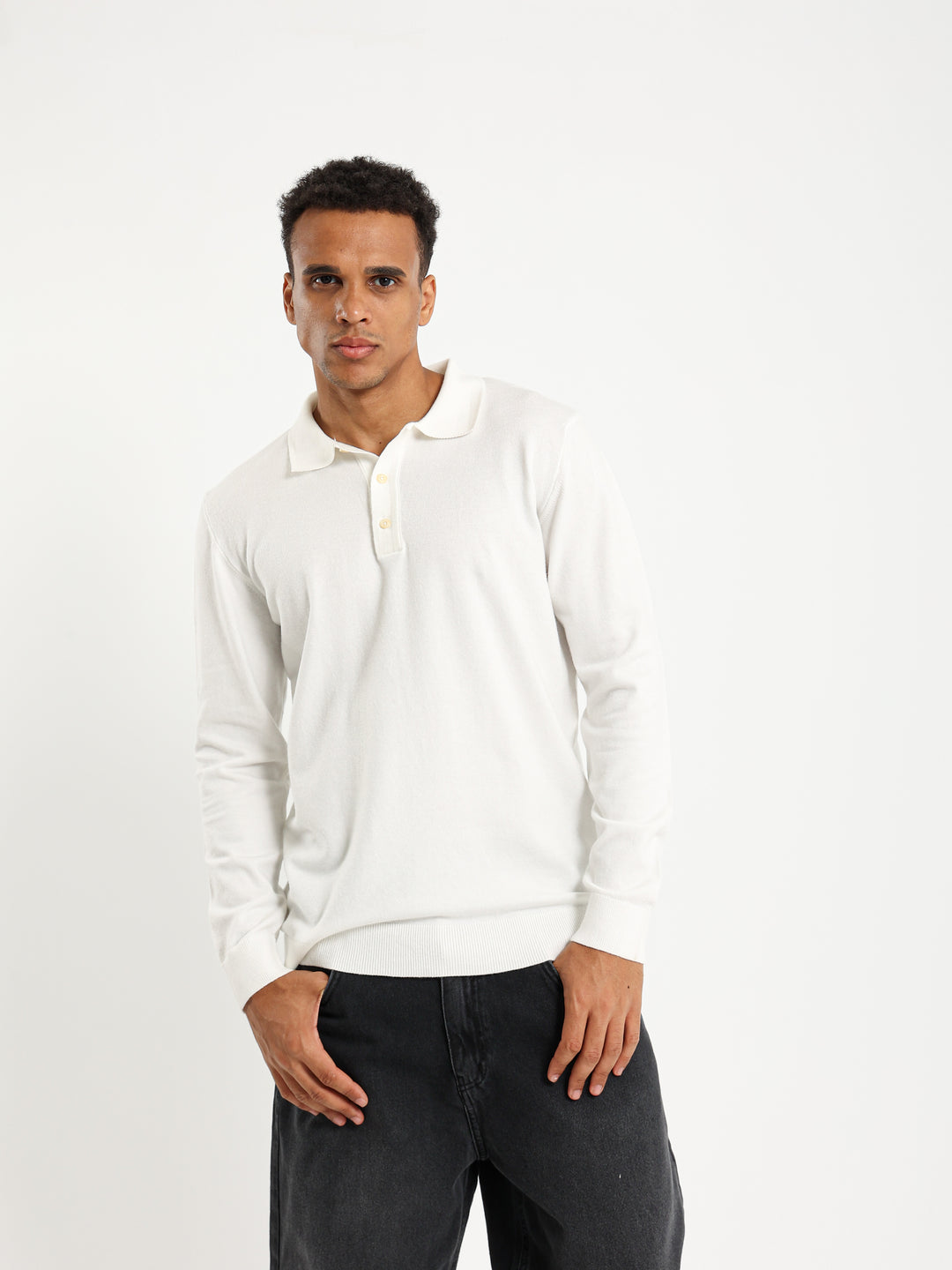 Basic Tricot Long Sleeve Polo