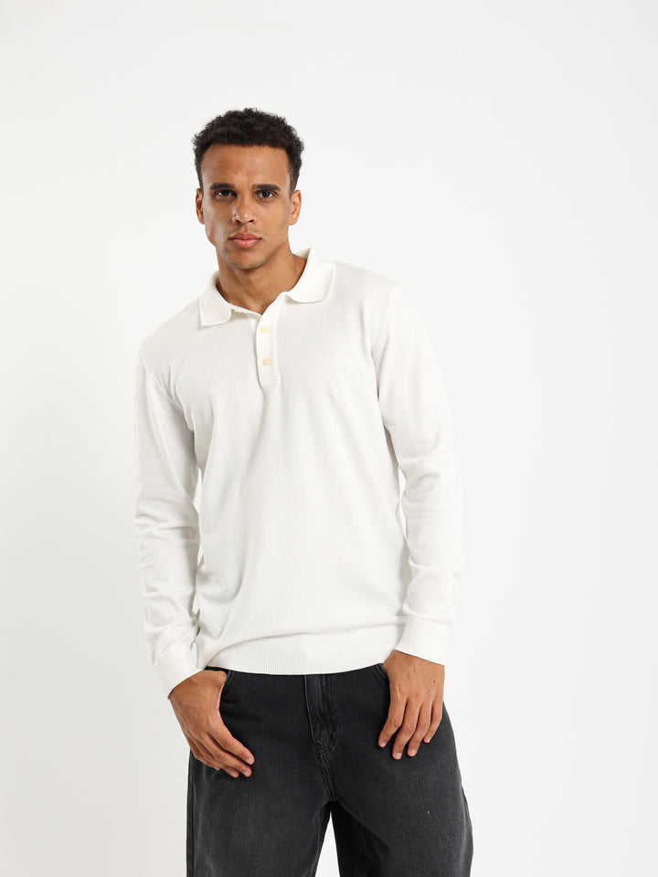 Basic Tricot Long Sleeve Polo