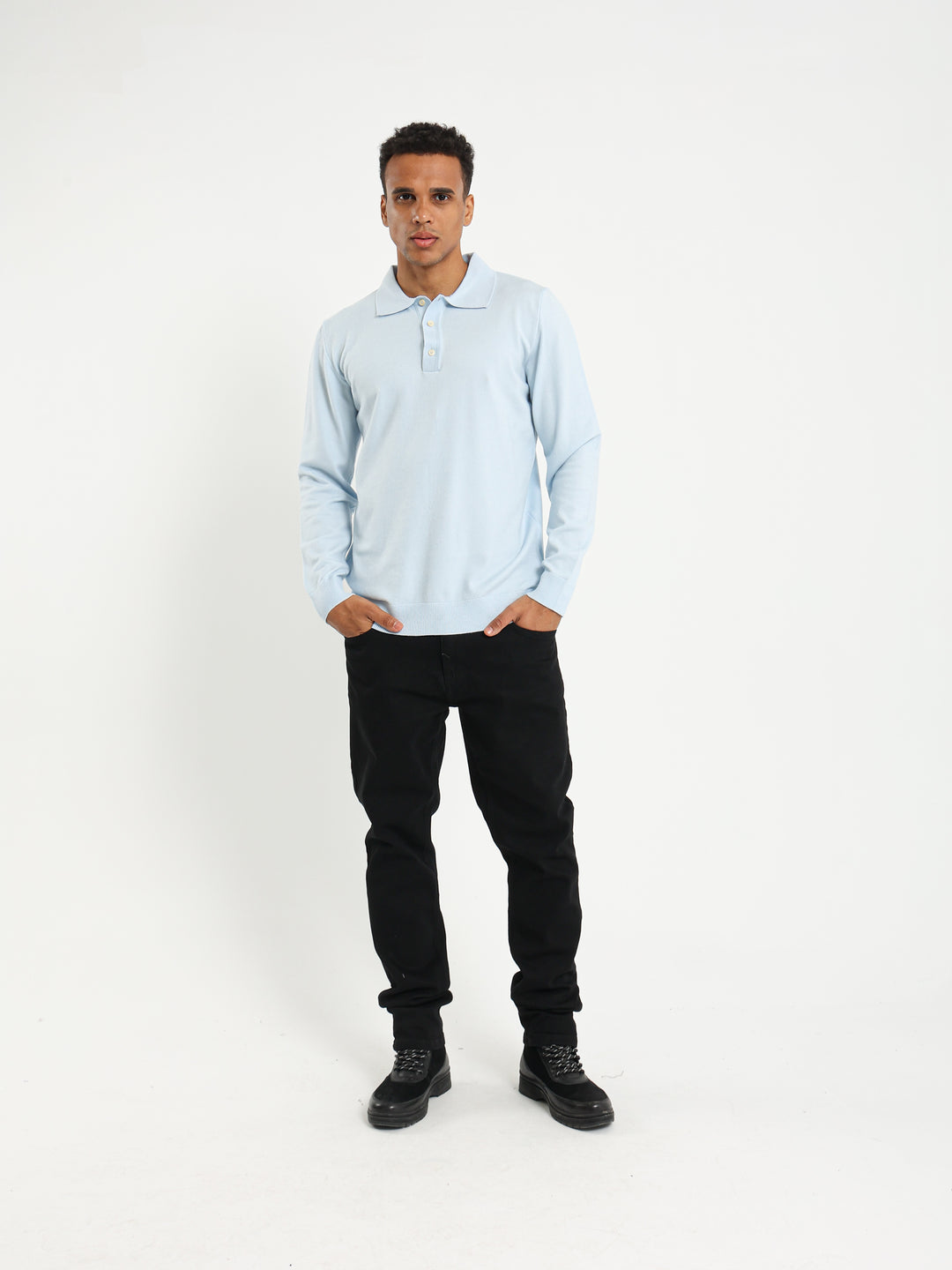 Basic Tricot Long Sleeve Polo