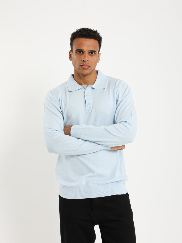 Basic Tricot Long Sleeve Polo