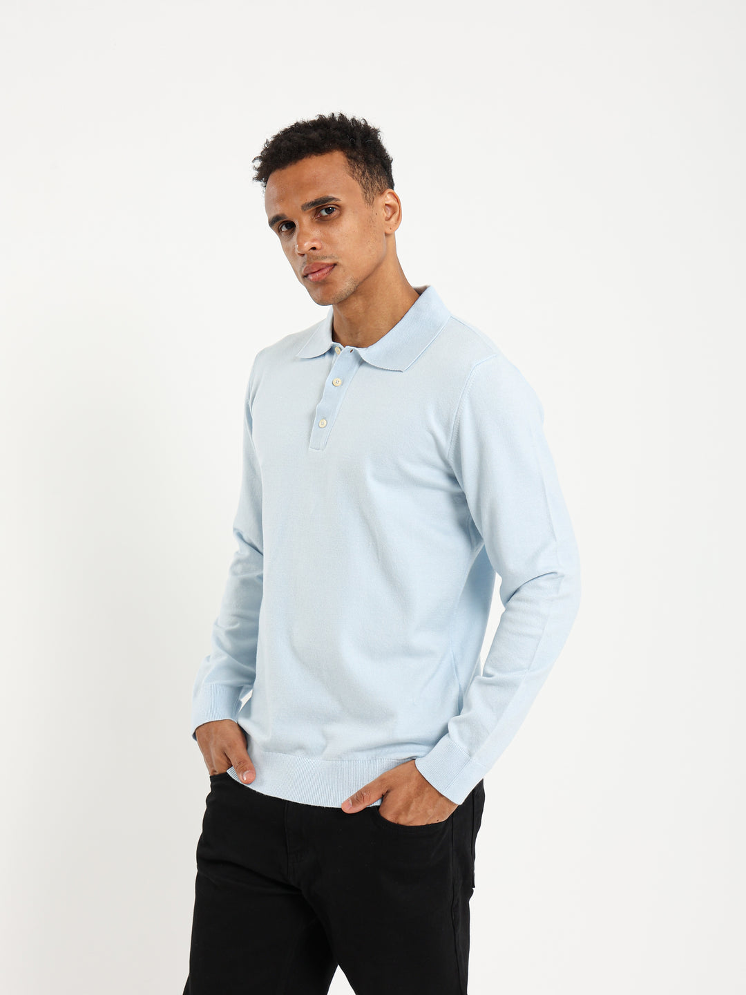 Basic Tricot Long Sleeve Polo
