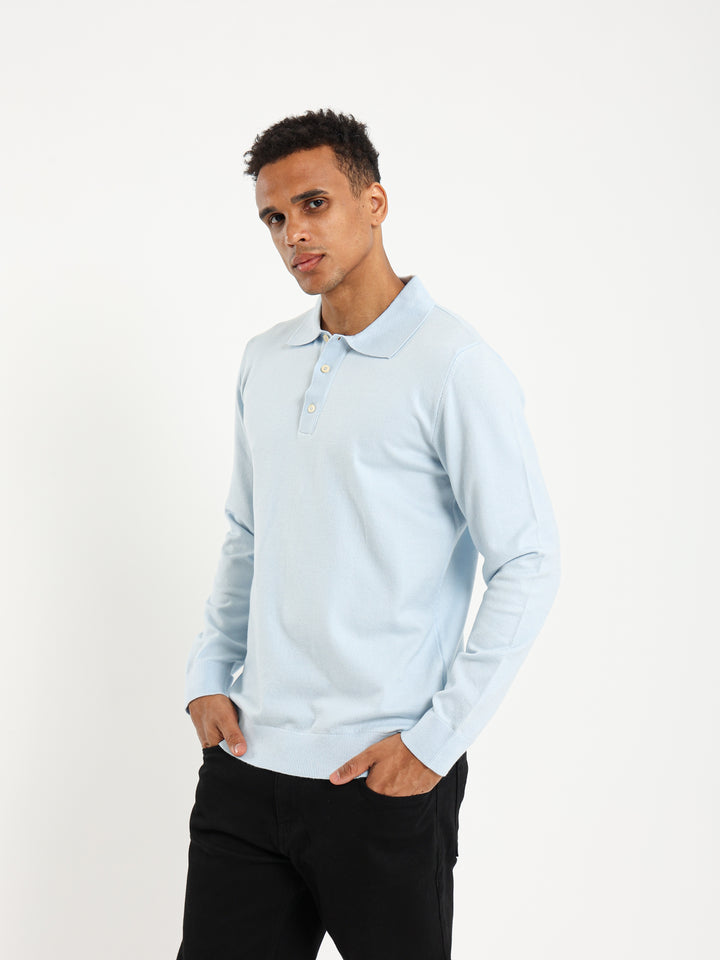 Basic Tricot Long Sleeve Polo