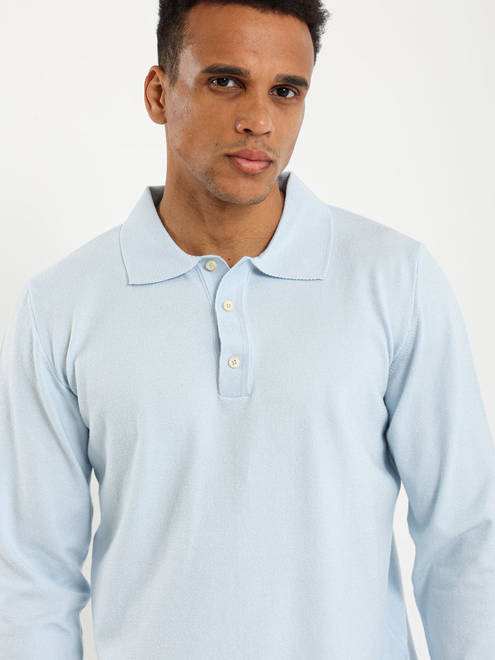 Basic Tricot Long Sleeve Polo