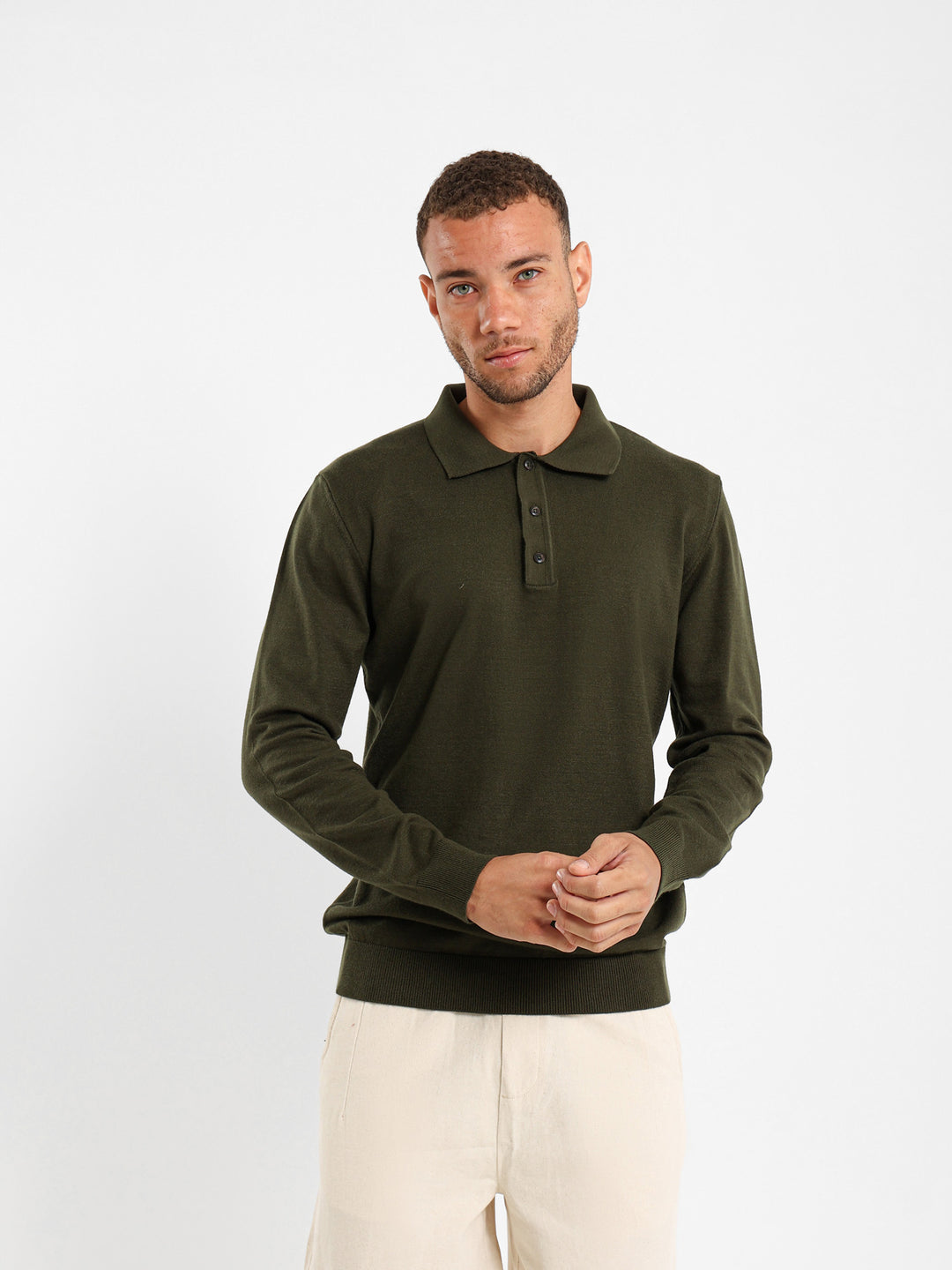 Basic Tricot Long Sleeve Polo
