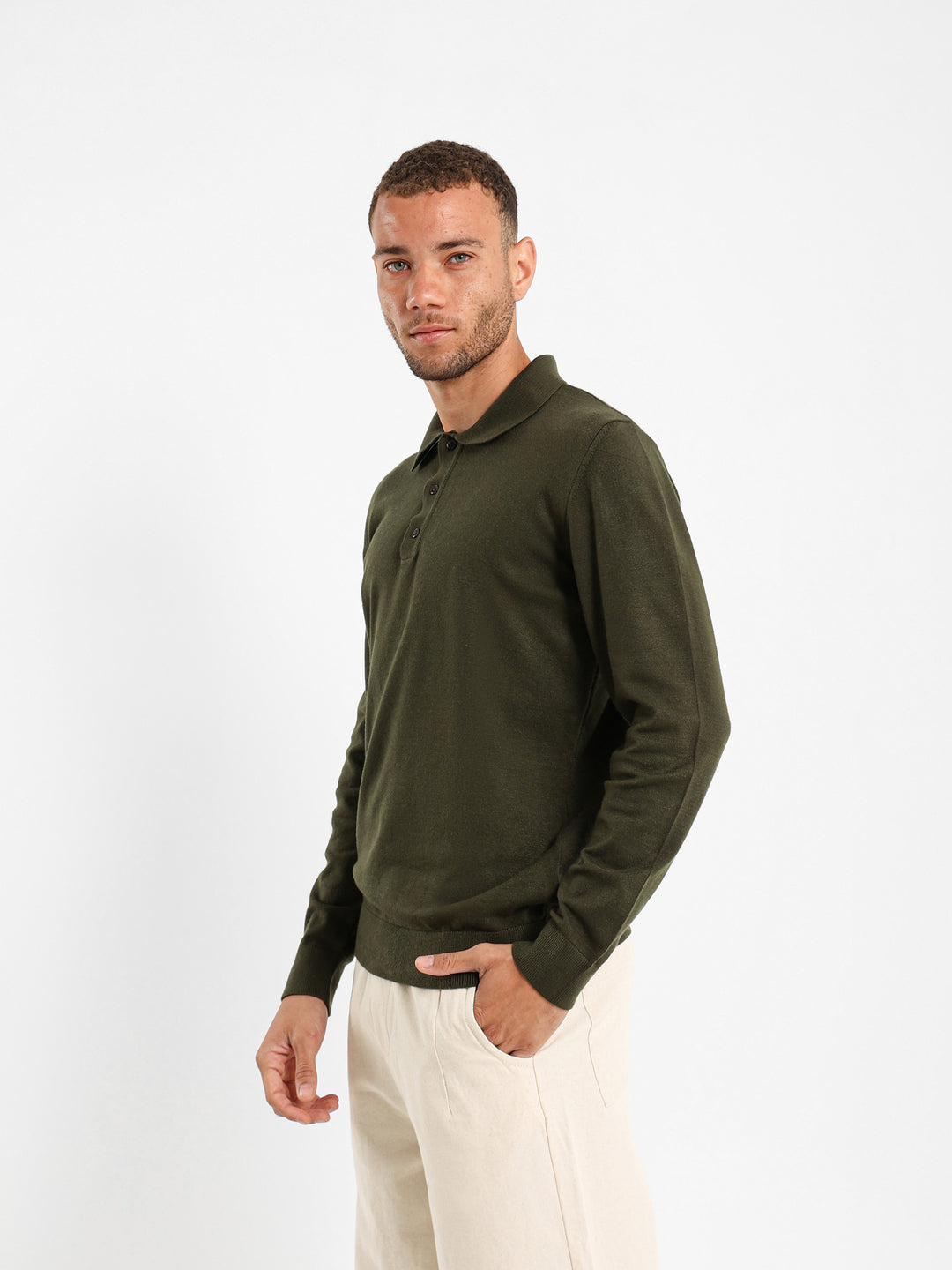 Basic Tricot Long Sleeve Polo