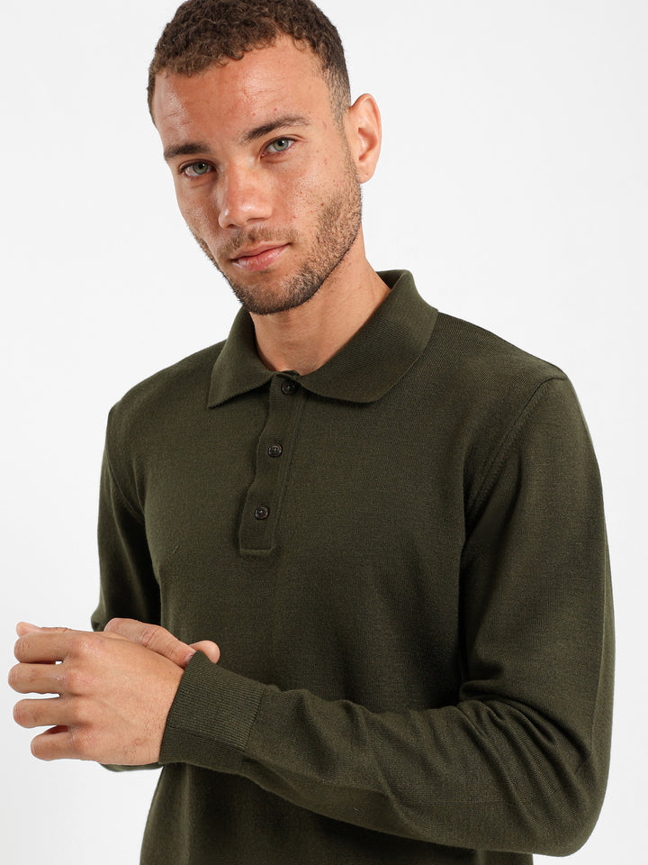 Basic Tricot Long Sleeve Polo