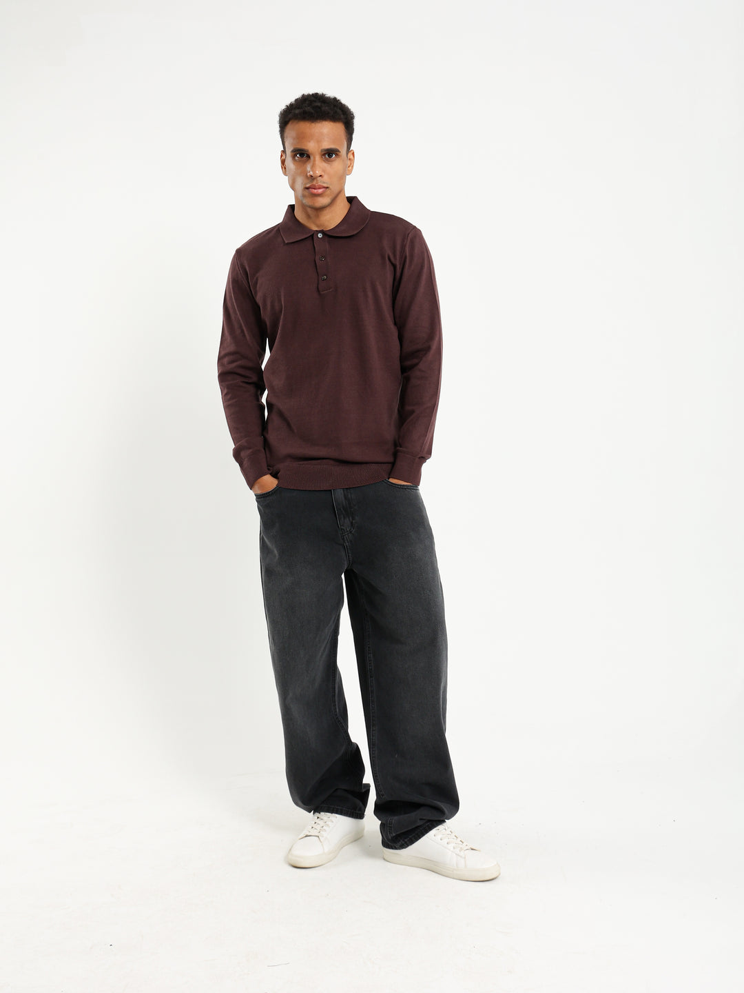 Basic Tricot Long Sleeve Polo