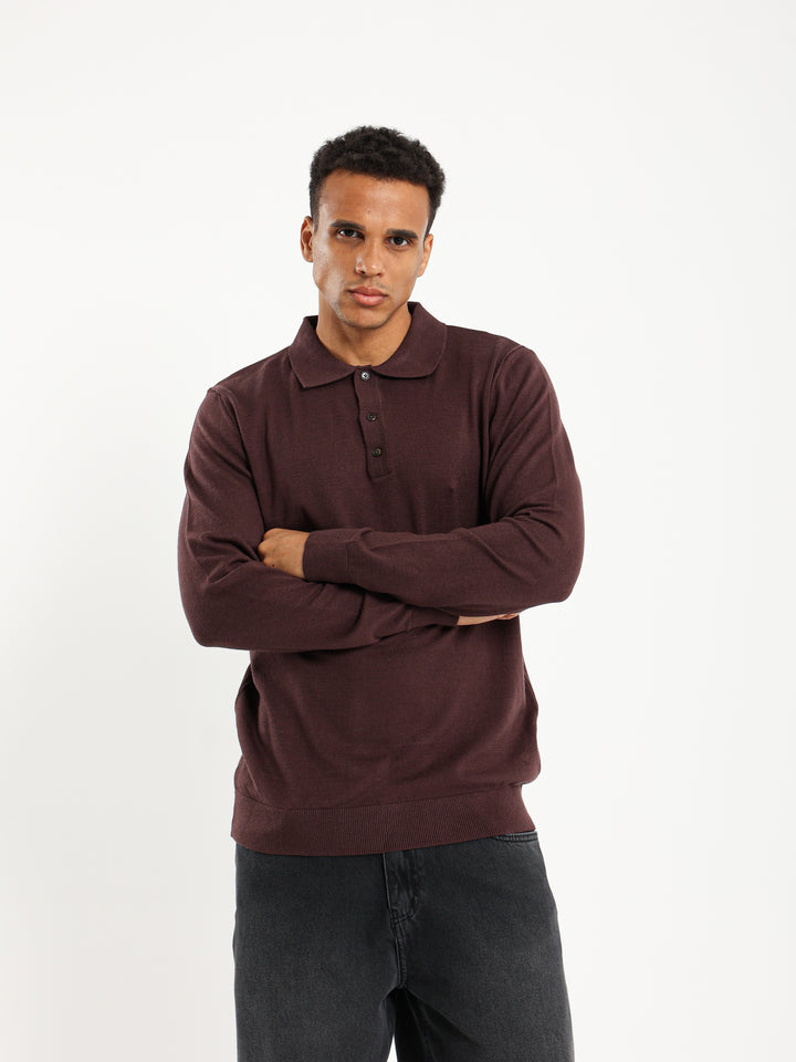 Basic Tricot Long Sleeve Polo