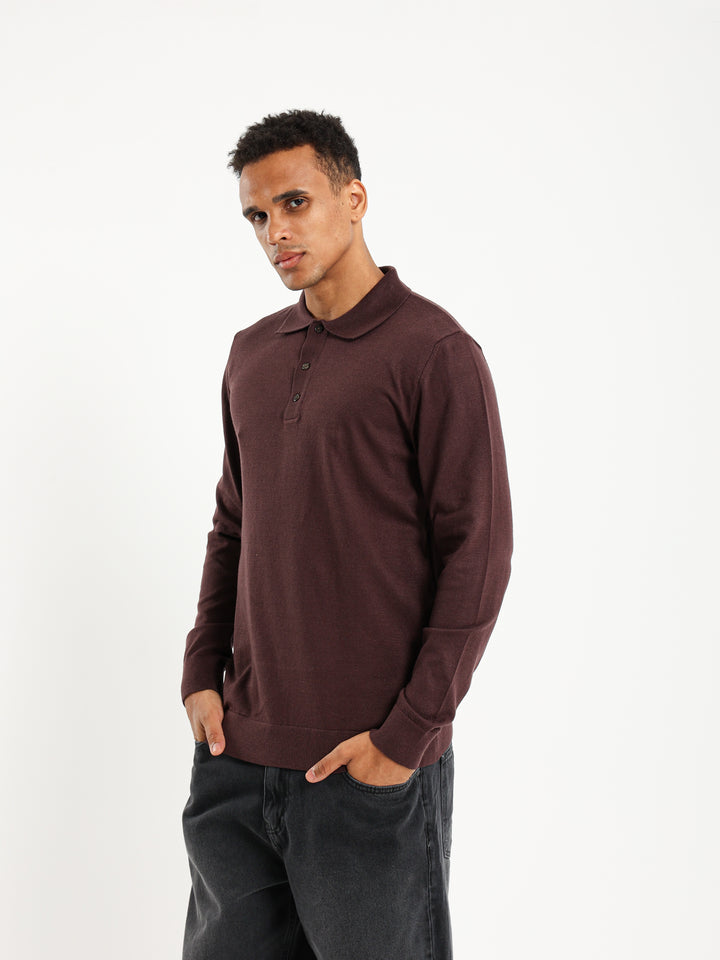 Basic Tricot Long Sleeve Polo