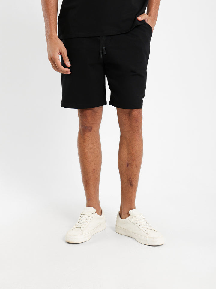 Relaxed Printed Text Shorts