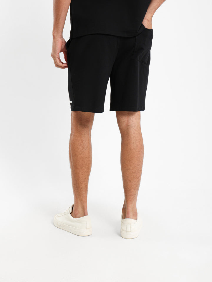 Relaxed Printed Text Shorts