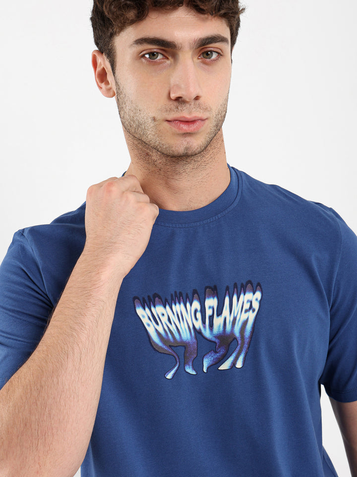 Burning Flames Print T-Shirt