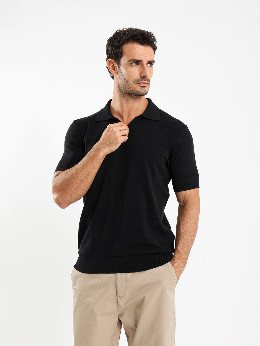 V-Placket Polo Shirt