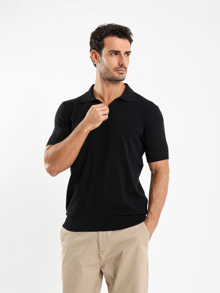 V-Placket Polo Shirt