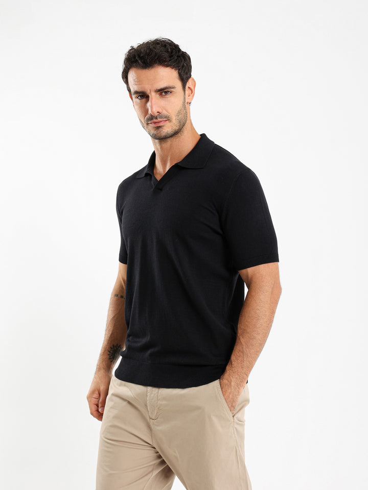 V-Placket Polo Shirt