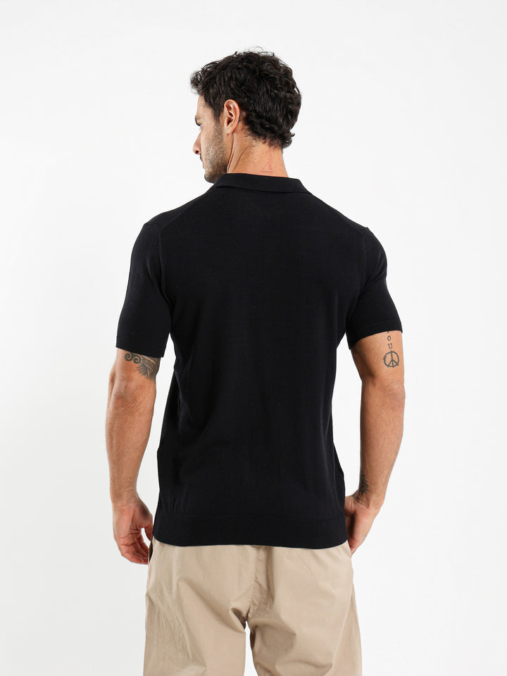 V-Placket Polo Shirt
