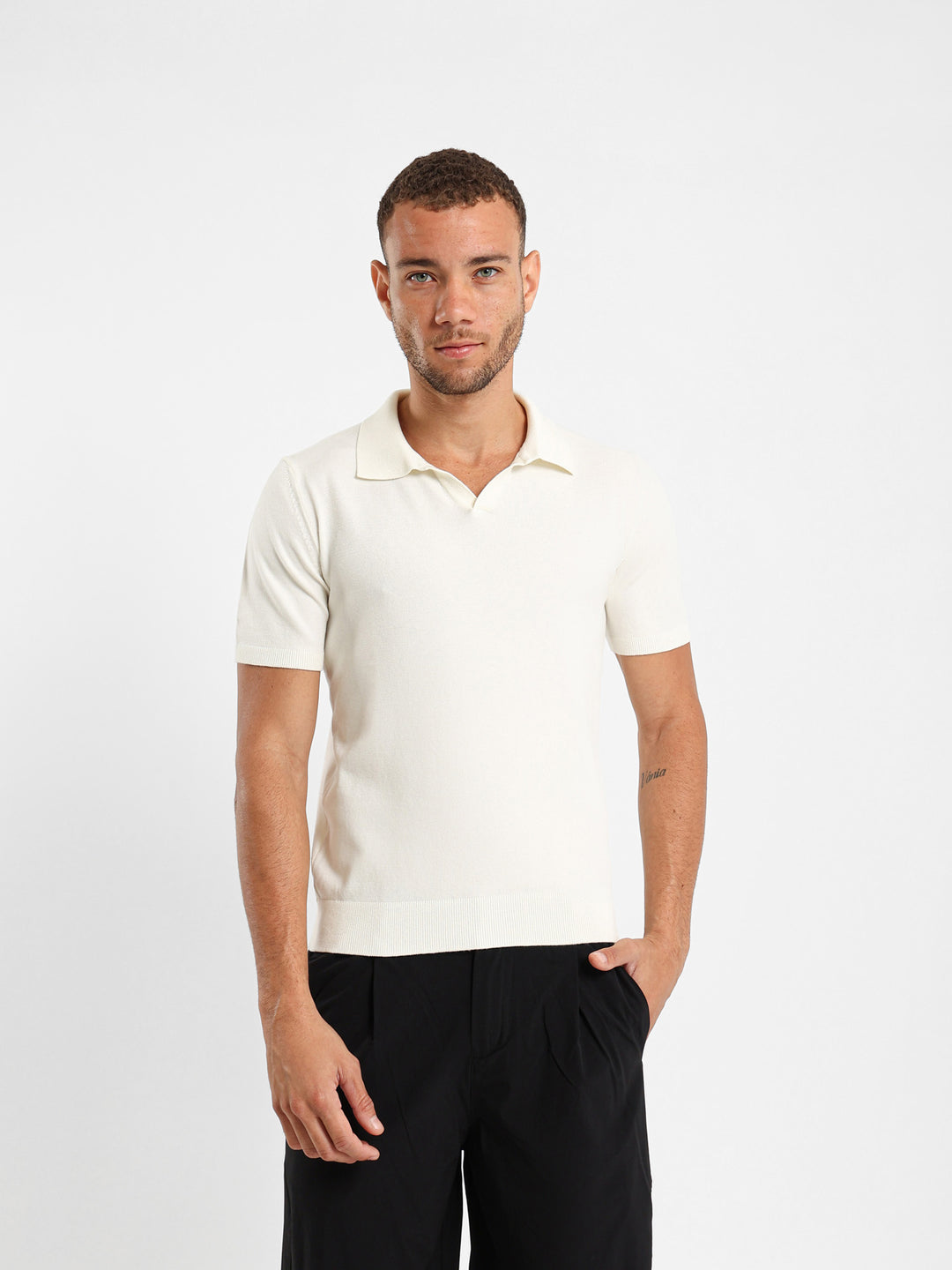 V-Placket Polo Shirt