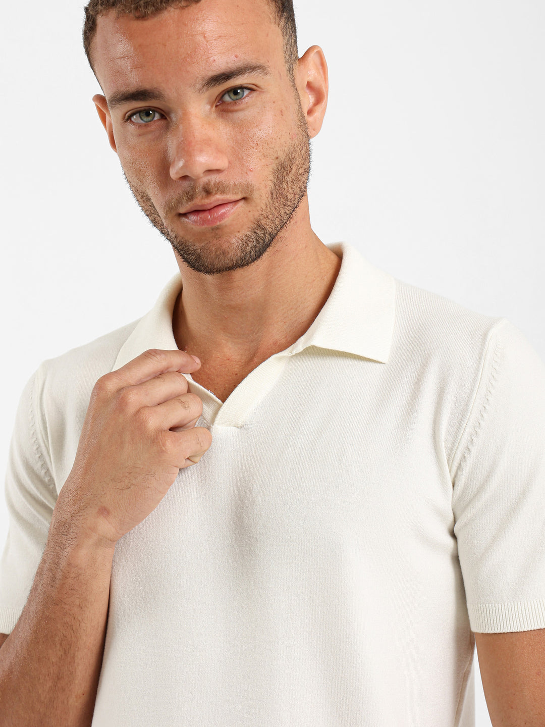 V-Placket Polo Shirt