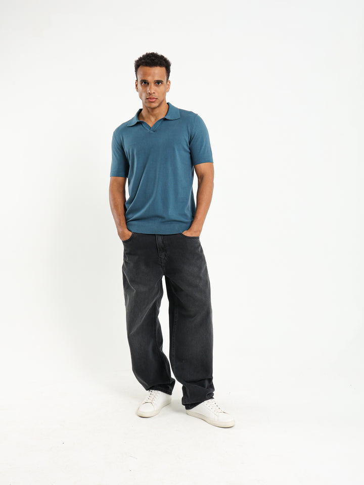 V-Placket Polo Shirt