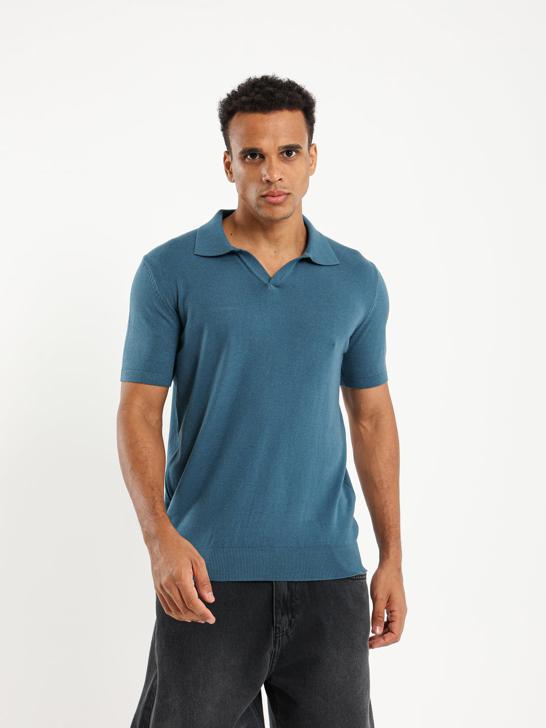 V-Placket Polo Shirt