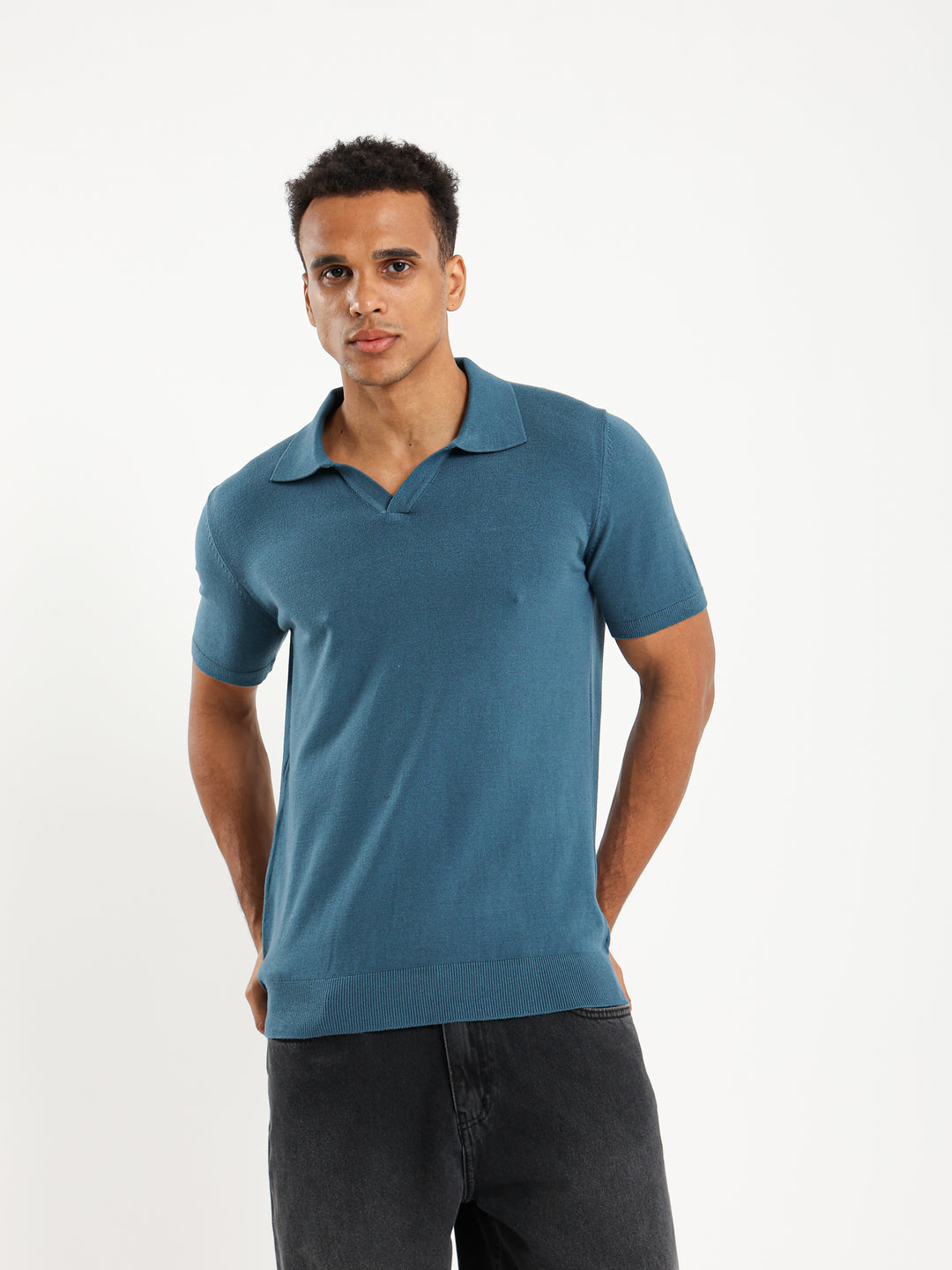 V-Placket Polo Shirt