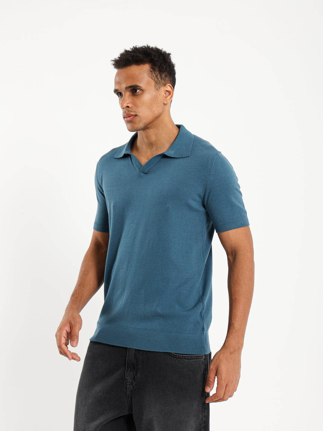 V-Placket Polo Shirt