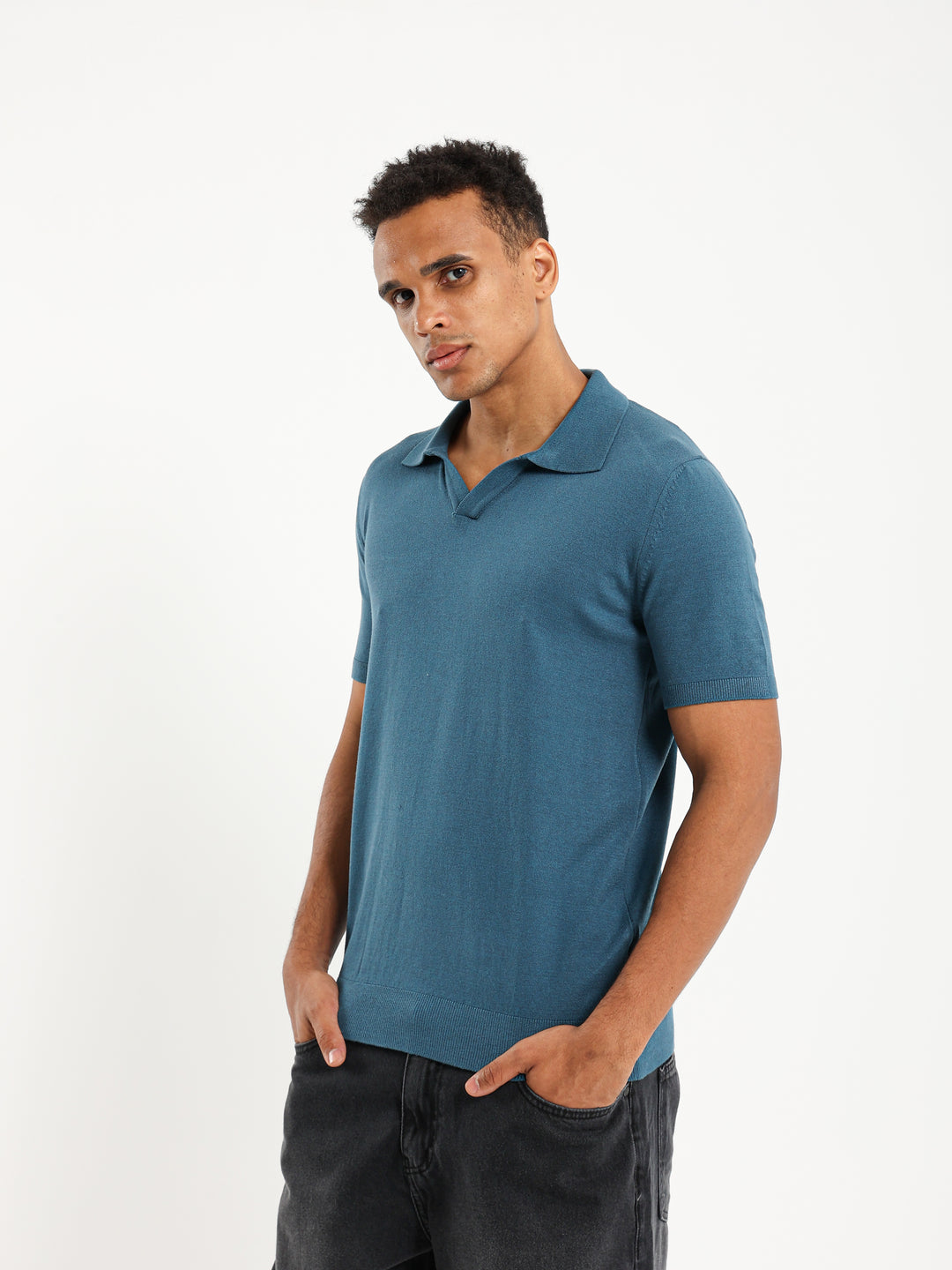 V-Placket Polo Shirt