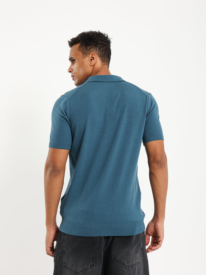 V-Placket Polo Shirt