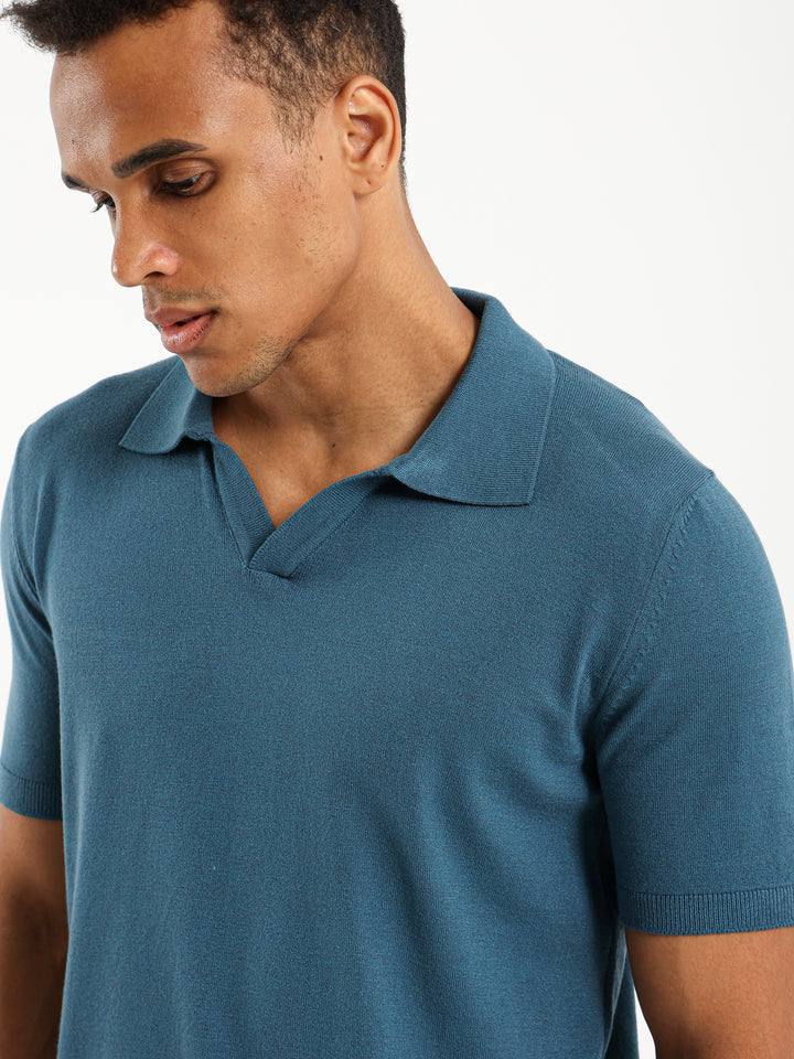 V-Placket Polo Shirt