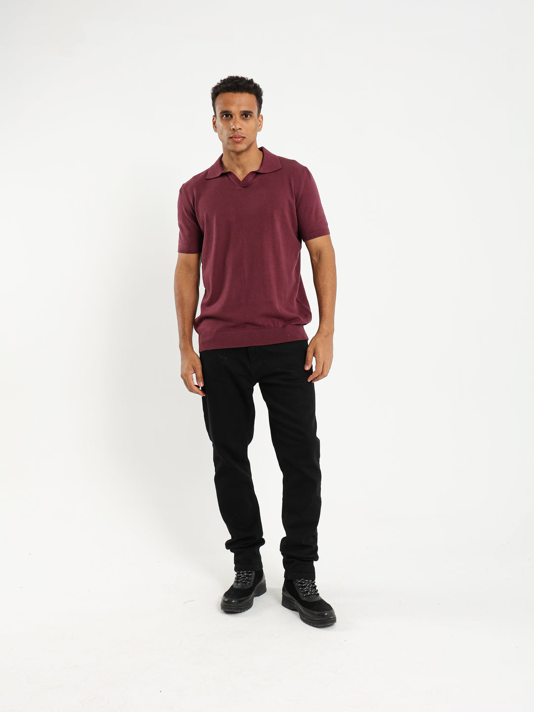 V-Placket Polo Shirt