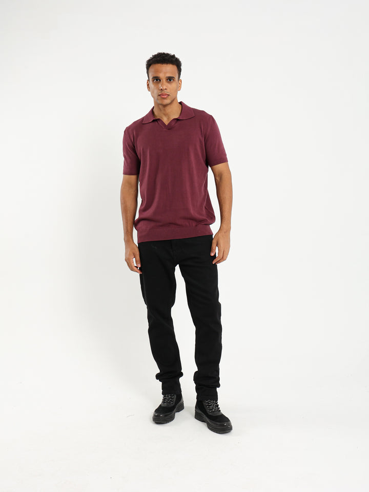 V-Placket Polo Shirt