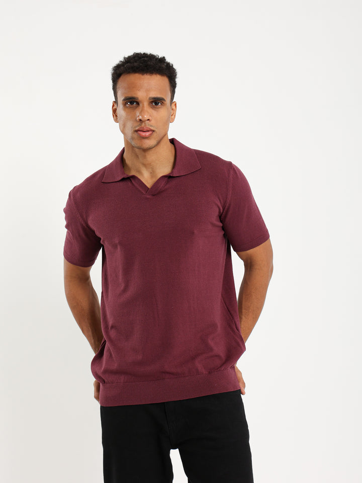 V-Placket Polo Shirt