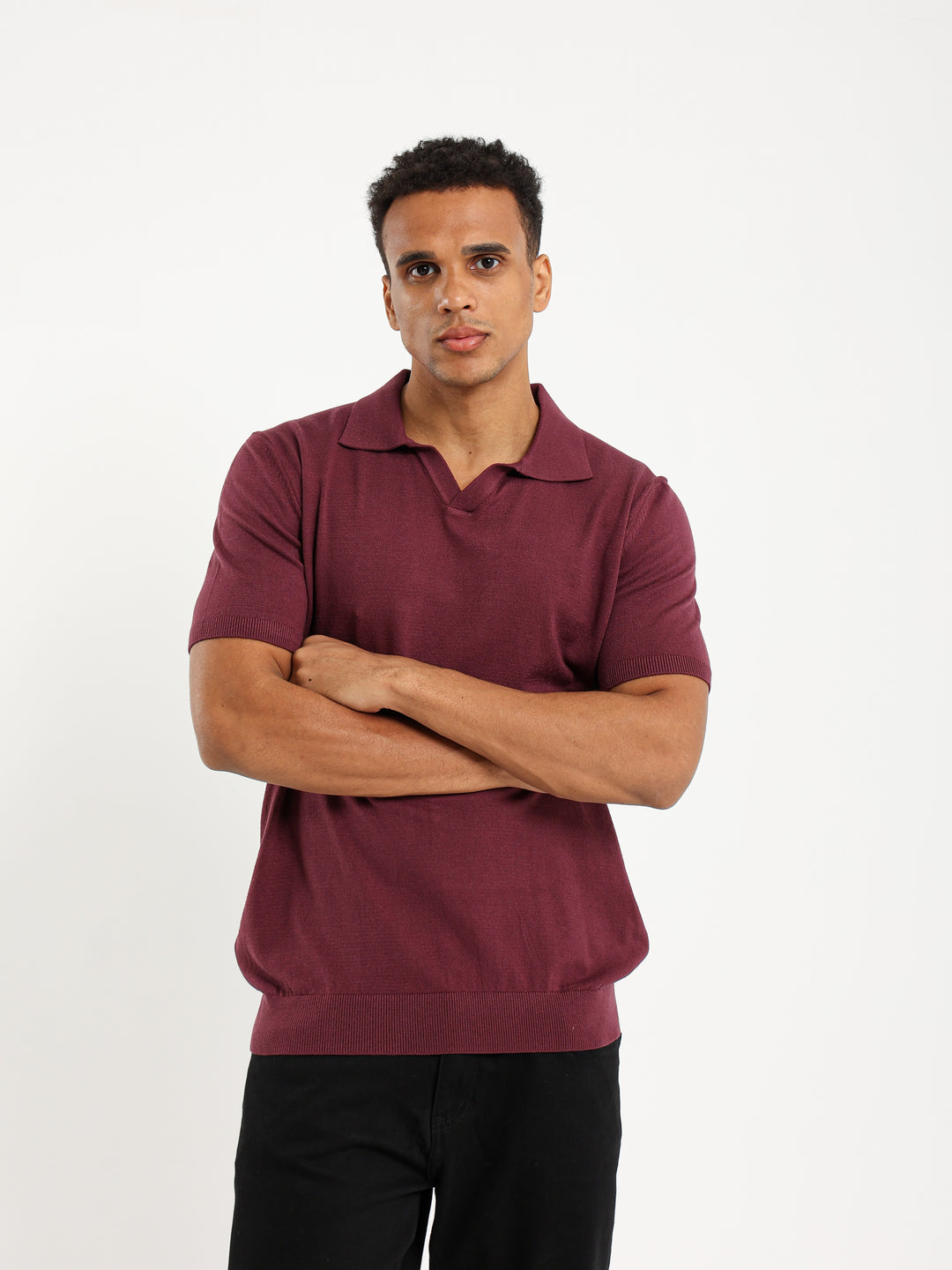 V-Placket Polo Shirt