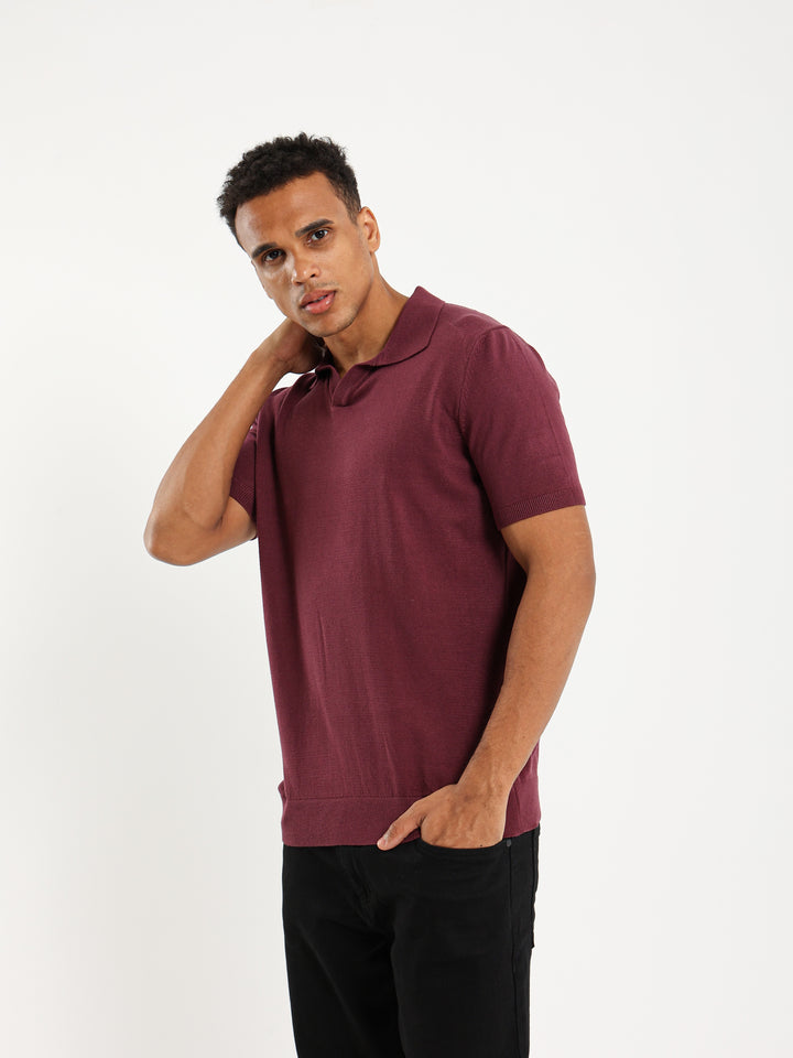 V-Placket Polo Shirt