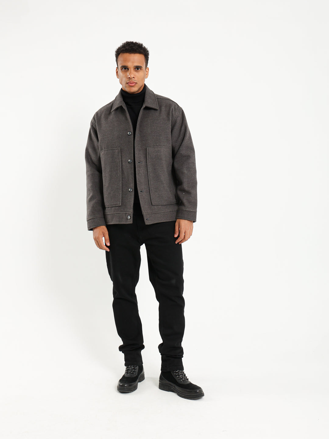 Boxy Fit Jacket with Two Patch Pockets