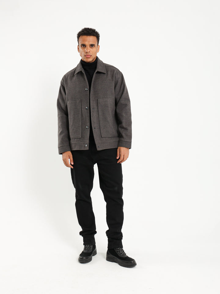 Boxy Fit Jacket with Two Patch Pockets