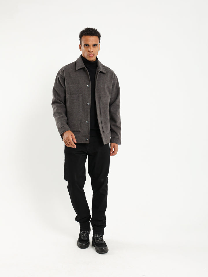 Boxy Fit Jacket with Two Patch Pockets