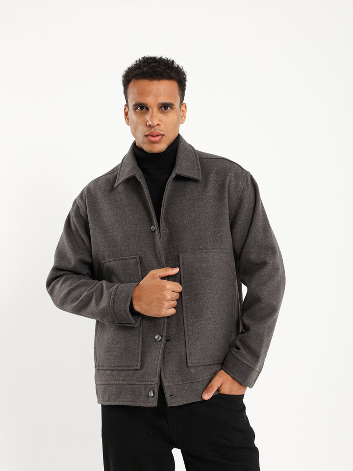 Boxy Fit Jacket with Two Patch Pockets