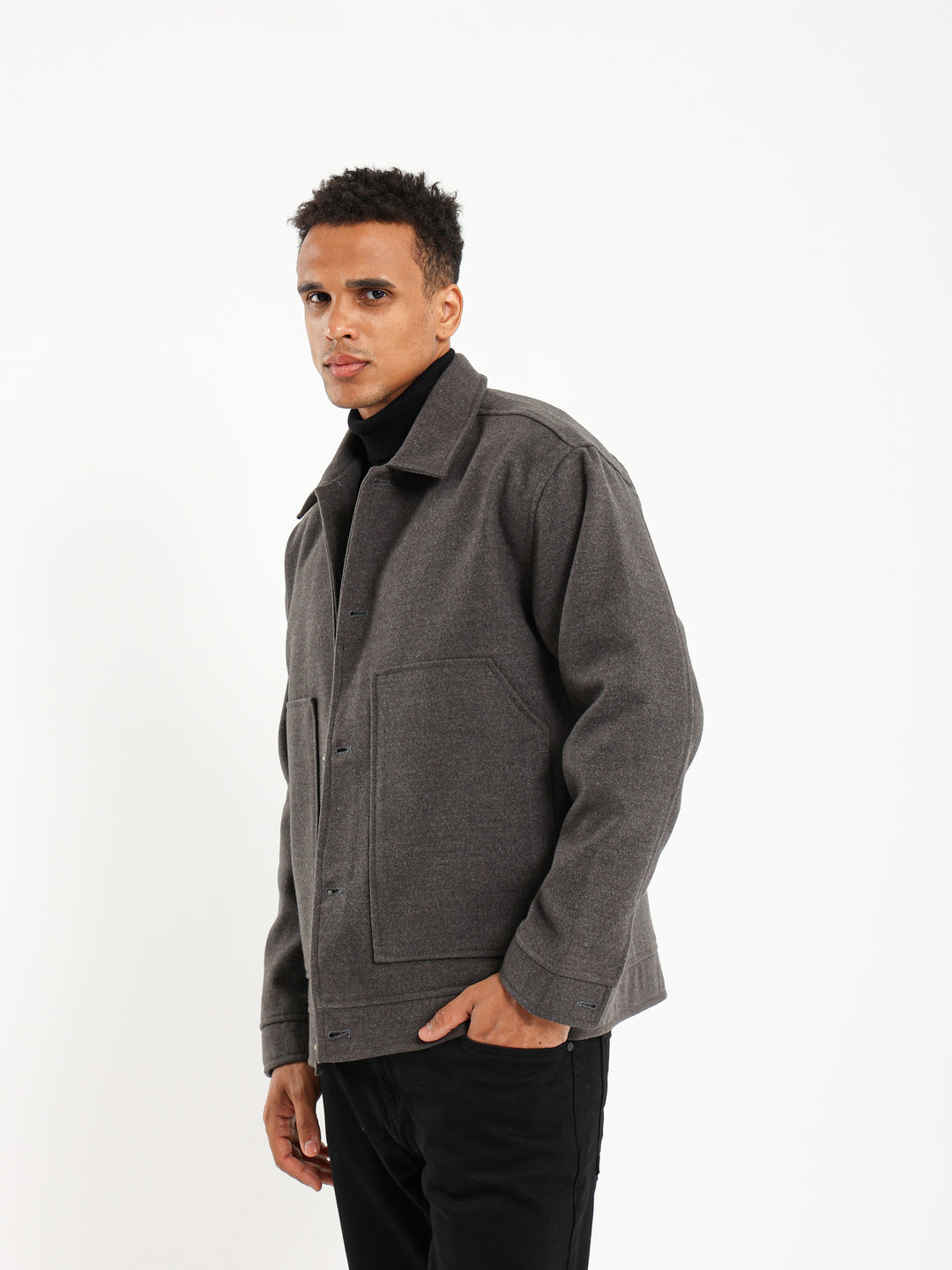 Boxy Fit Jacket with Two Patch Pockets