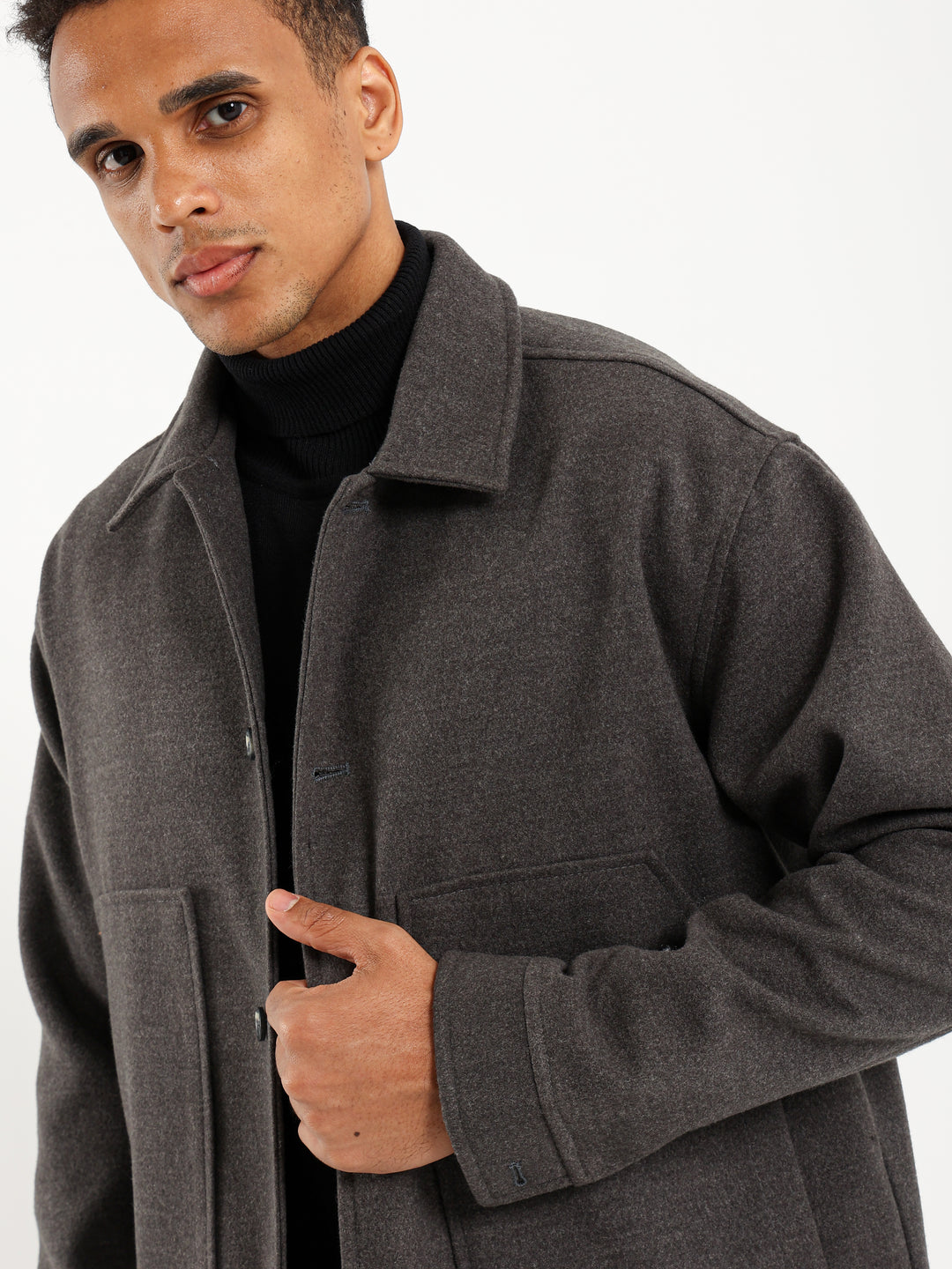 Boxy Fit Jacket with Two Patch Pockets