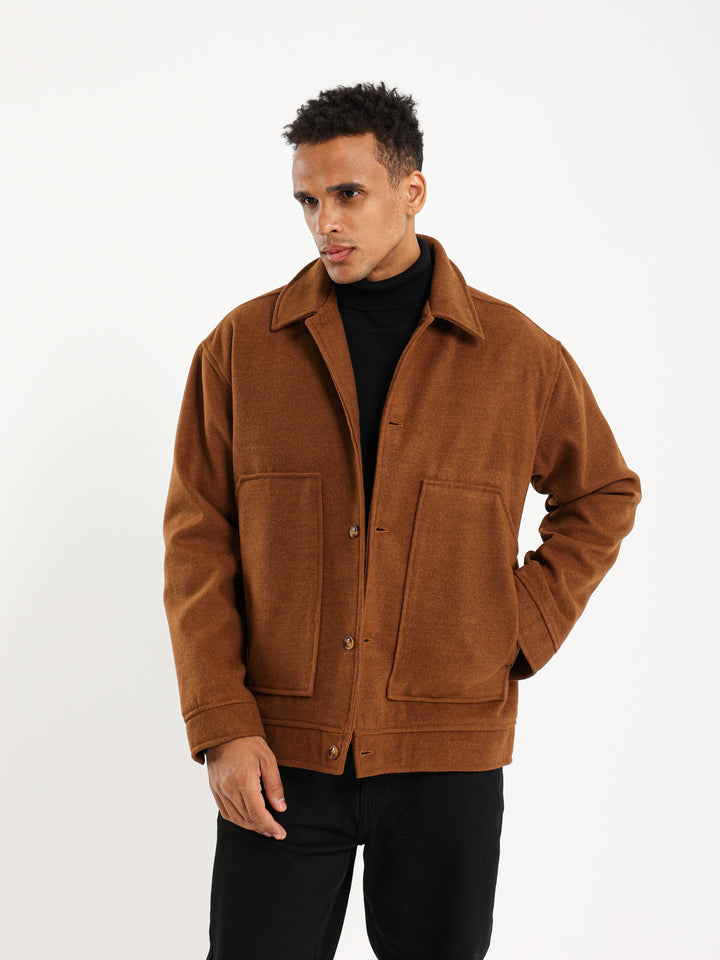 Boxy Fit Jacket with Two Patch Pockets