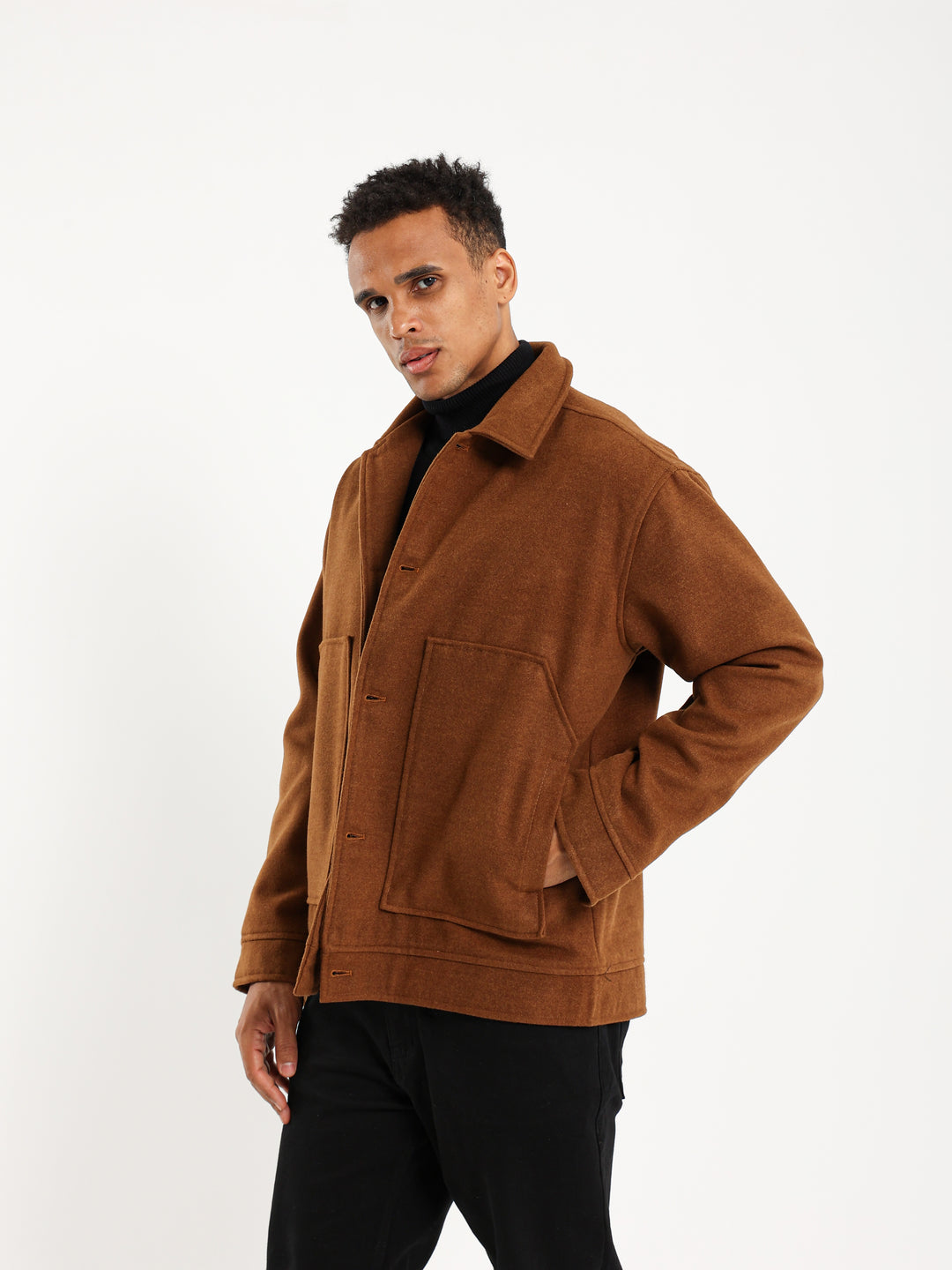 Boxy Fit Jacket with Two Patch Pockets