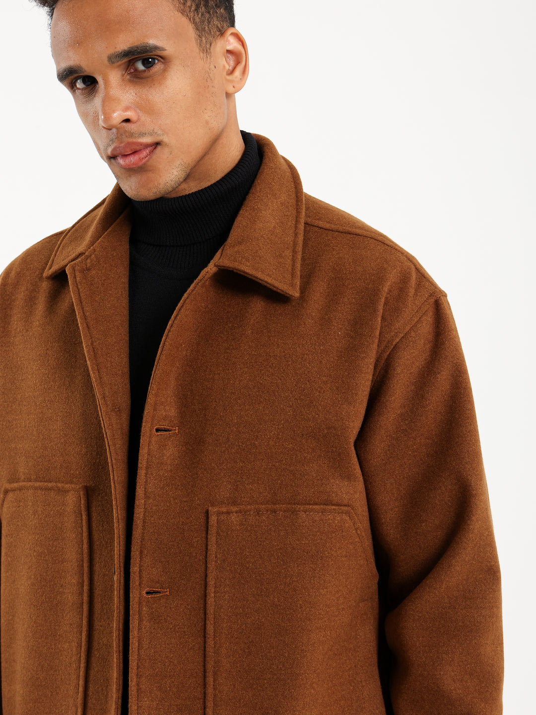 Boxy Fit Jacket with Two Patch Pockets