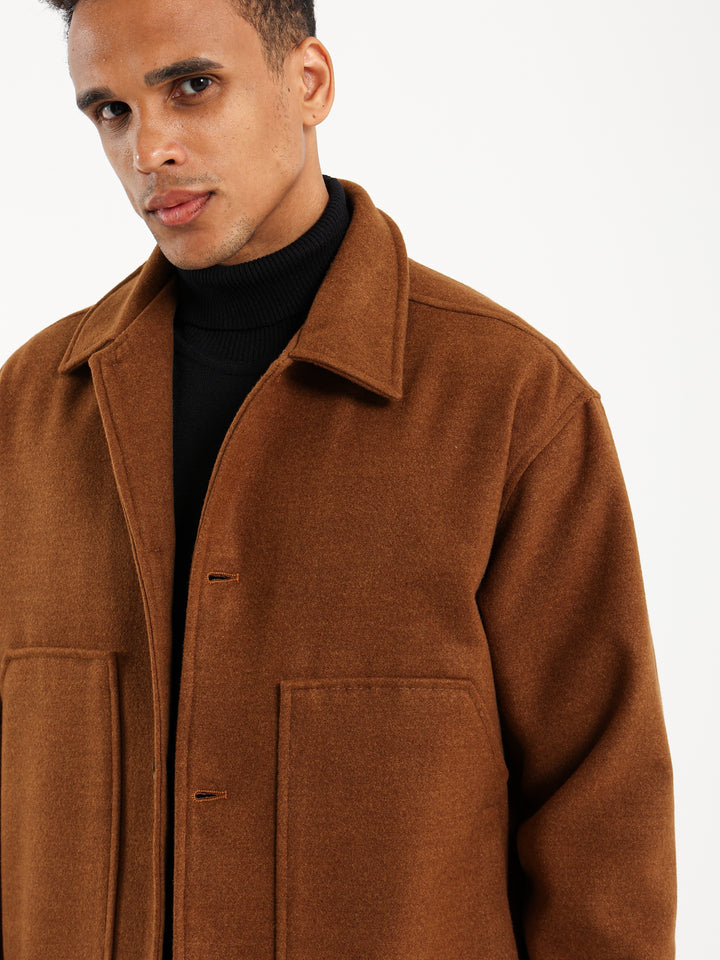 Boxy Fit Jacket with Two Patch Pockets